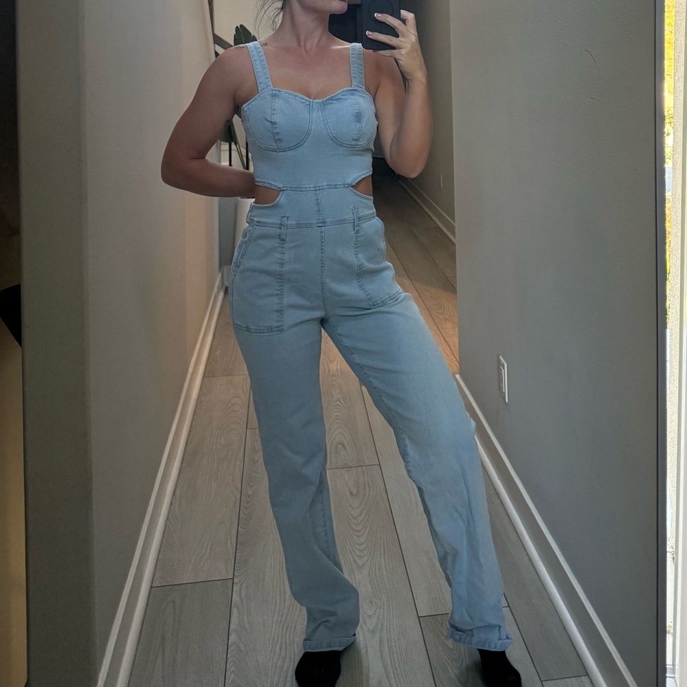 Light Blue Denim Jumpsuit